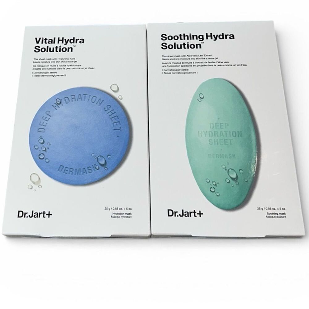 Dr Jart Hydra Solution Face Sheet Masks Set of 10 NIB Korean Skincare Gift
